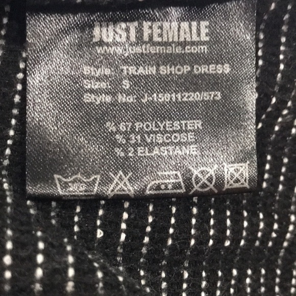 JUST Female TRAIN SHOP DRESS long sleeve black white size Small oversized - Picture 13 of 13